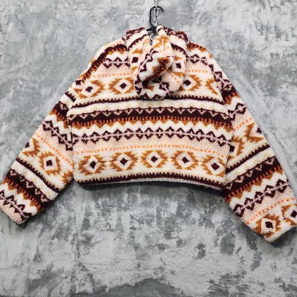 Arizona Jean Co. Jacket Womens XXL Fleece Aztec Southwest 1/2 Zip Pullover Crop - Picture 4 of 9